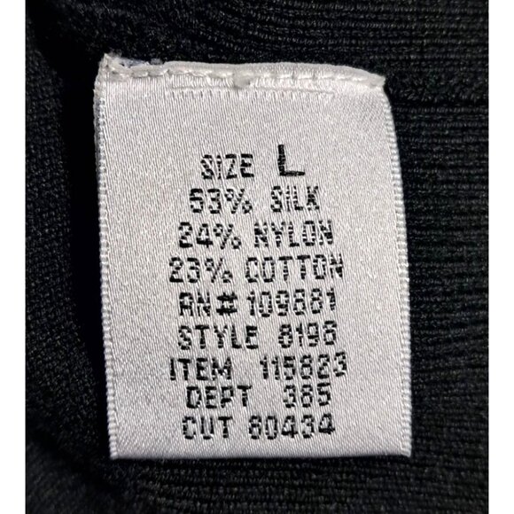 Donna Ricco Cardigan Sweater Womens Size L Silk Blend Button Front Half Sleeves - Picture 9 of 10